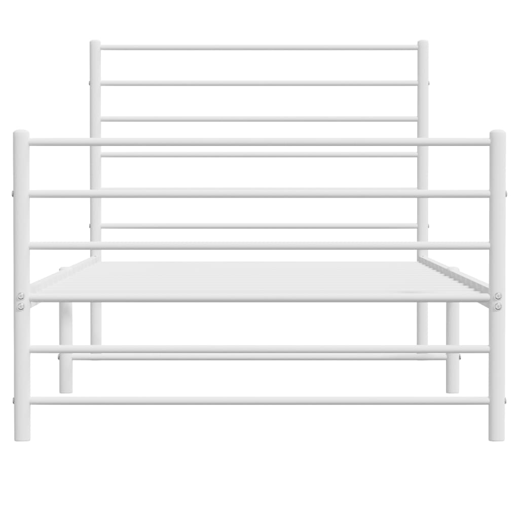 vidaXL Estructura cama sin colchón con estribo metal blanco 75x190 cm