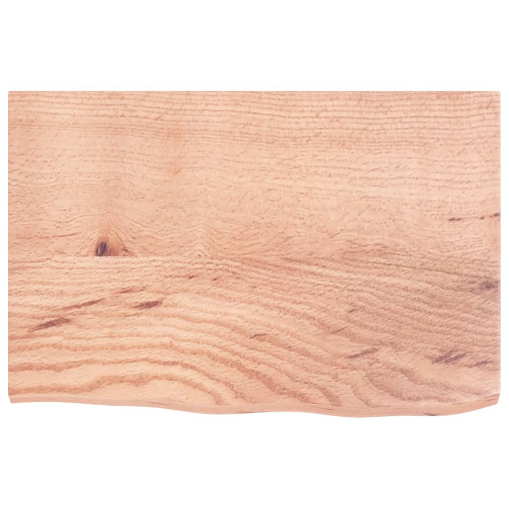 vidaXL Encimera de baño madera maciza tratada marrón claro 60x40x2 cm