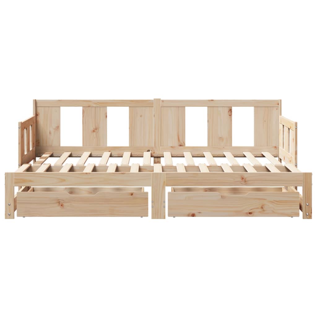 vidaXL Sofá cama nido con cajones madera maciza de pino 80x200 cm