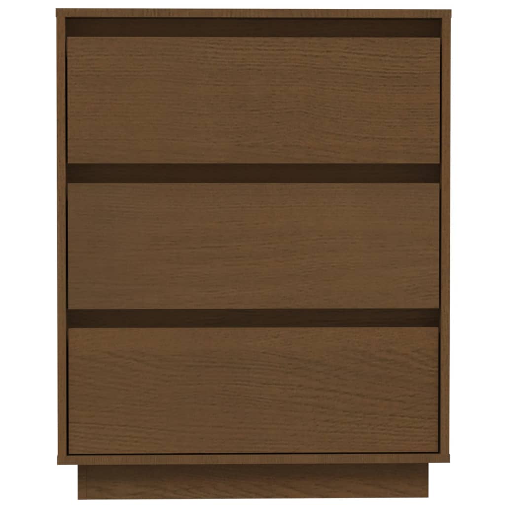 vidaXL Aparador de madera maciza de pino marrón miel 60x34x75 cm