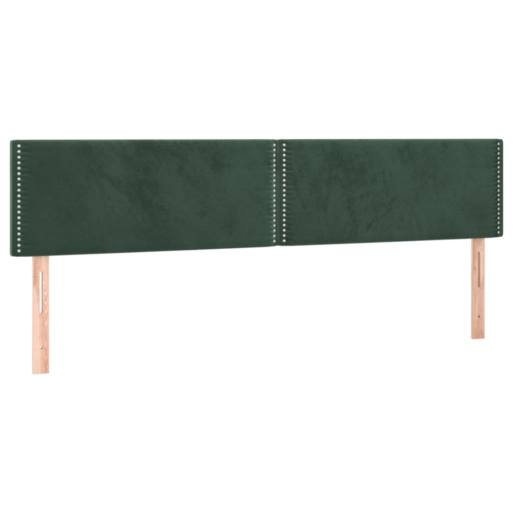 vidaXL Cabecero con LED de terciopelo verde oscuro 180x5x78/88 cm