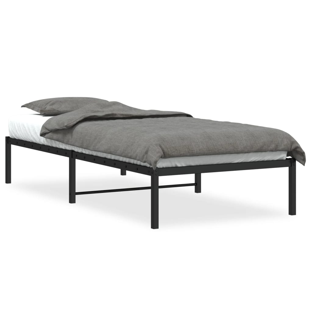 vidaXL Estructura de cama sin colchón metal negro 90x190 cm