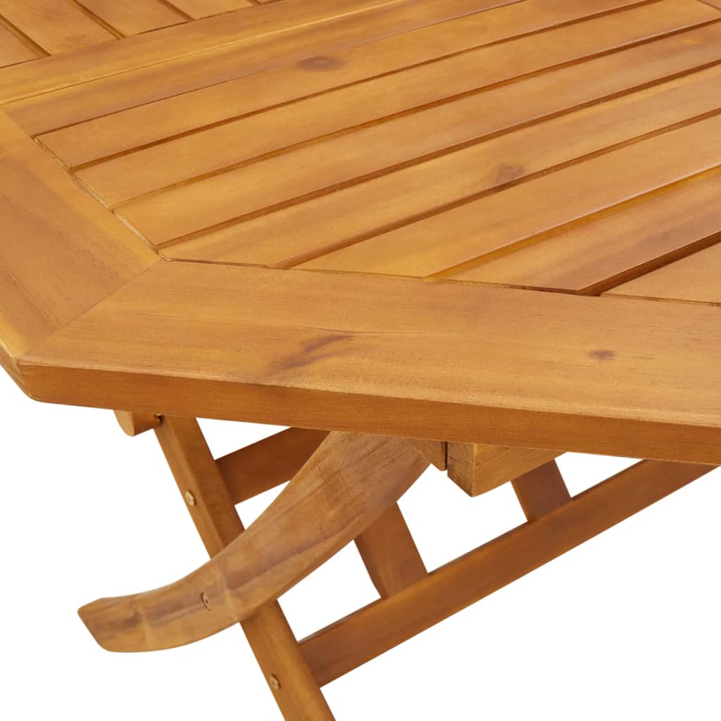 vidaXL Mesa de jardín plegable madera maciza de acacia Ø110x75 cm