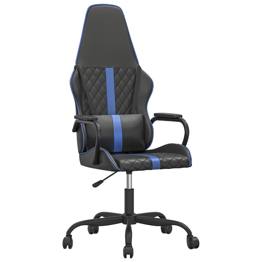 vidaXL Silla gaming cuero sintético negro y azul