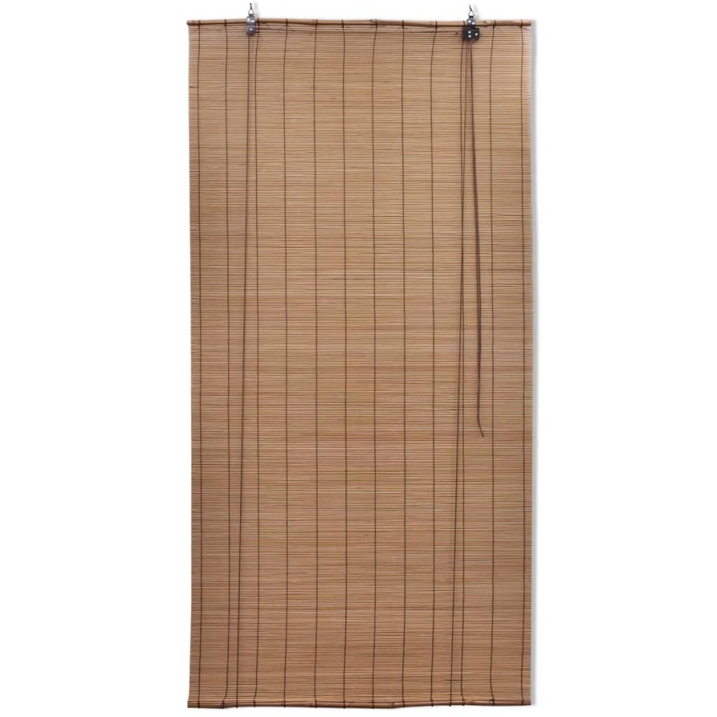 vidaXL Persianas enrollables de bambú marrón 80x160 cm