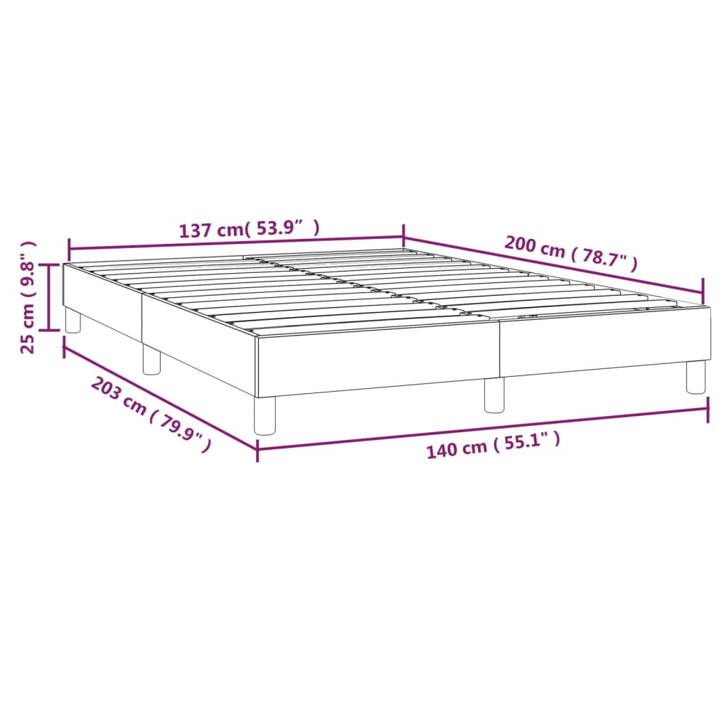 vidaXL Estructura de cama de terciopelo rosa 140x200 cm