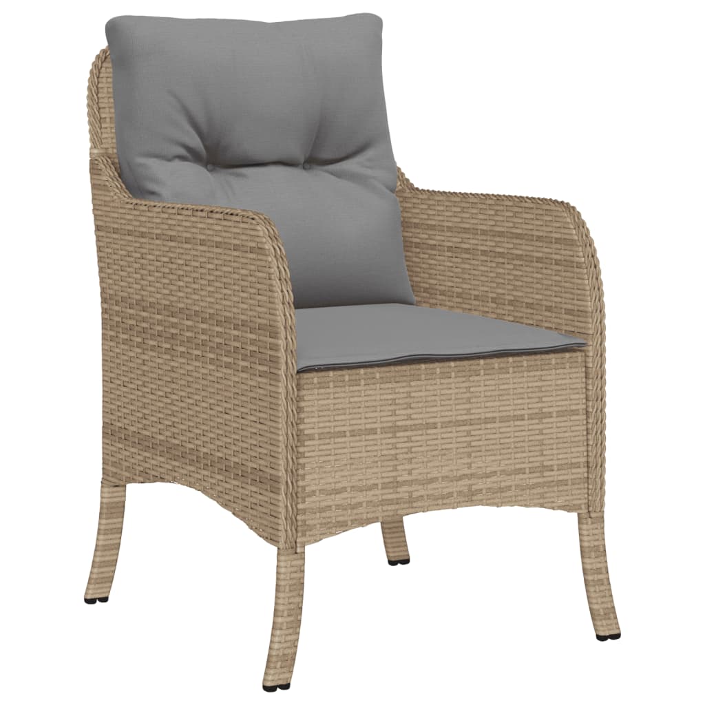 vidaXL Set comedor de jardín 9 pzas con cojines ratán sintético beige