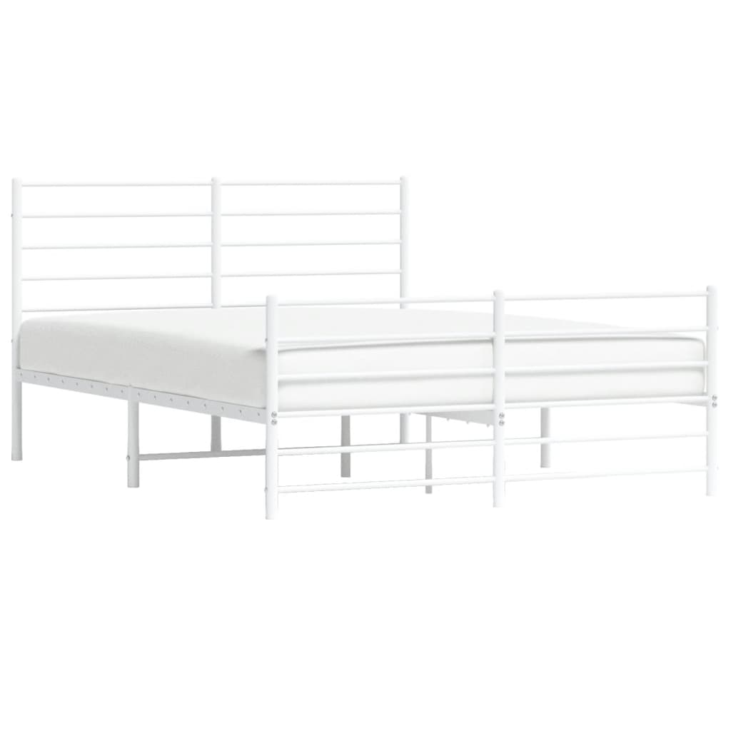 vidaXL Estructura cama sin colchón con estribo metal blanco 120x200 cm