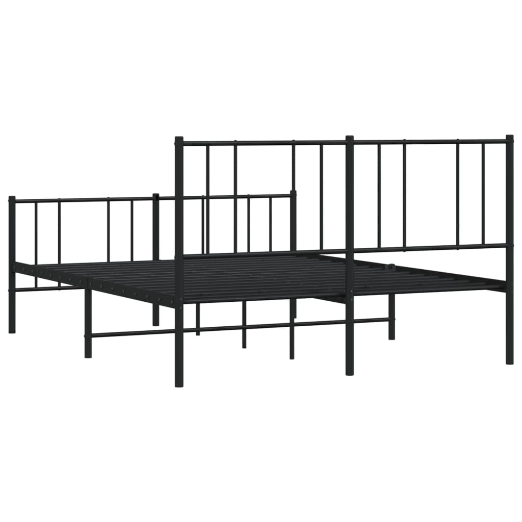 vidaXL Estructura cama sin colchón con estribo metal negro 120x200 cm