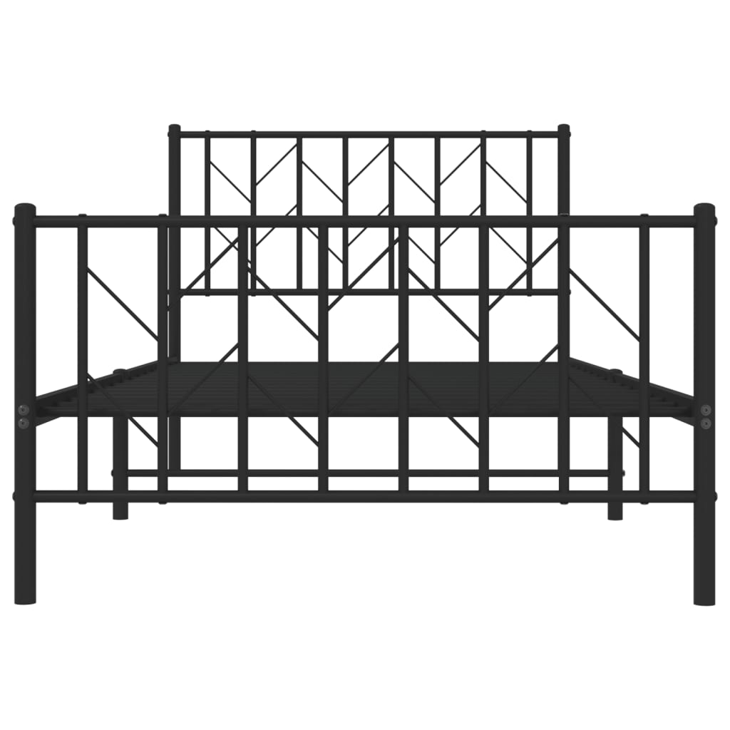 vidaXL Estructura cama sin colchón con estribo metal negro 100x200 cm