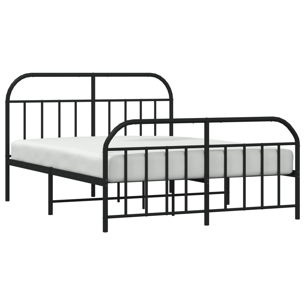 vidaXL Estructura cama sin colchón con estribo metal negro 180x200 cm