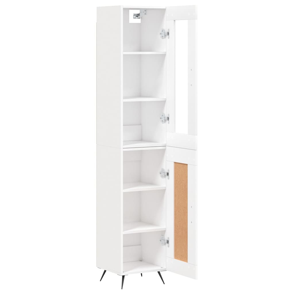 vidaXL Aparador alto madera contrachapada blanco 34,5x34x180 cm