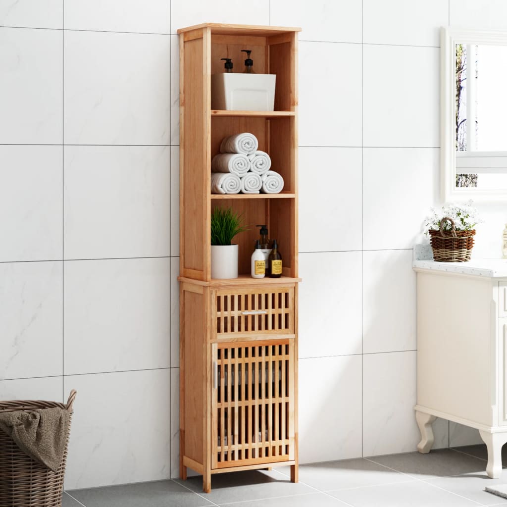 vidaXL Mueble de baño madera maciza de nogal 42x29x182 cm