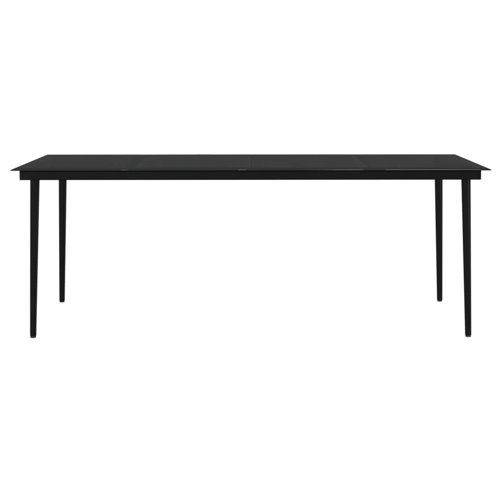 vidaXL Juego de comedor de jardín 7 piezas con cojines negro