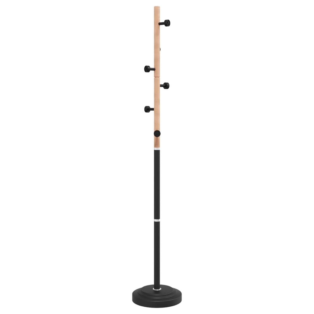 vidaXL Perchero de hierro con recubrimiento en polvo negro 177 cm