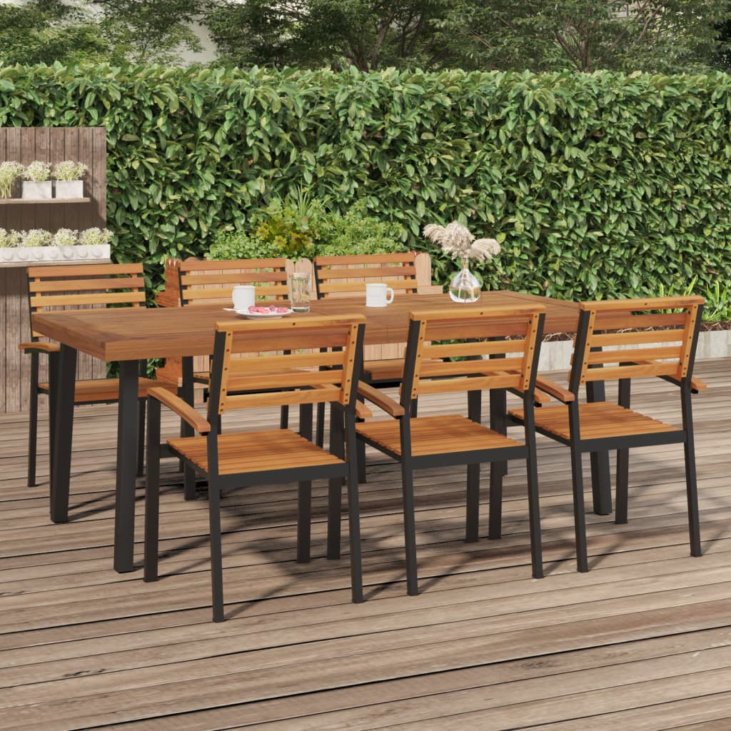 vidaXL Mesa de jardín madera maciza de acacia 200x100x75 cm