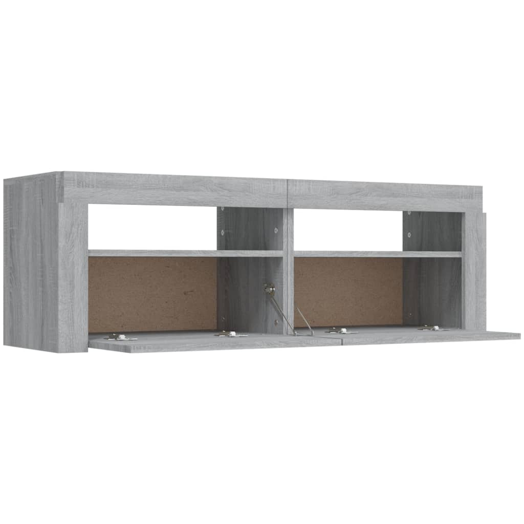 vidaXL Mueble de TV con luces LED gris Sonoma 120x35x40 cm