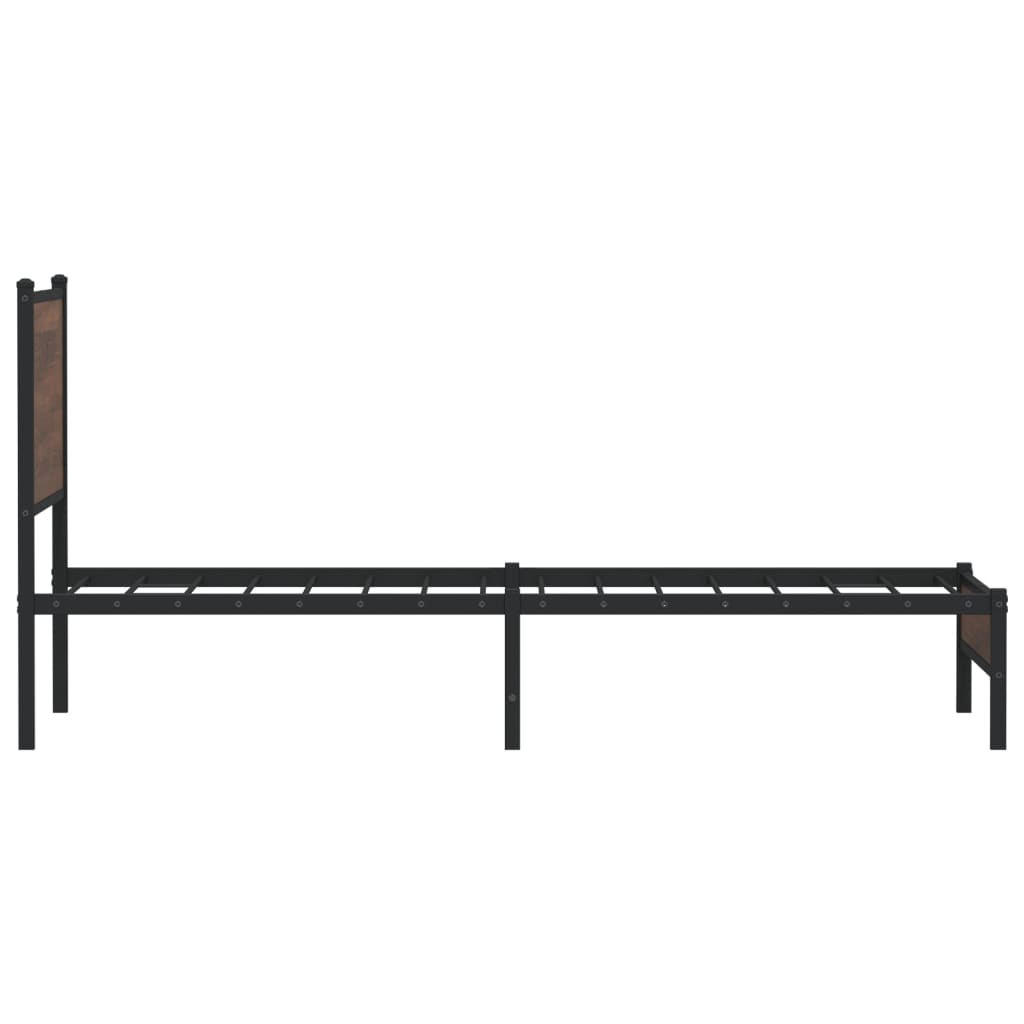 vidaXL Estructura de cama sin colchón metal marrón roble 90x200 cm