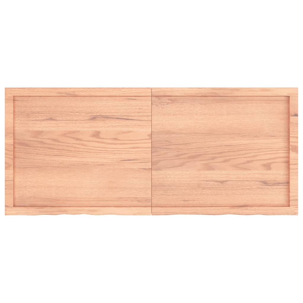 vidaXL Encimera baño madera maciza tratada marrón claro 140x60x(2-4)cm