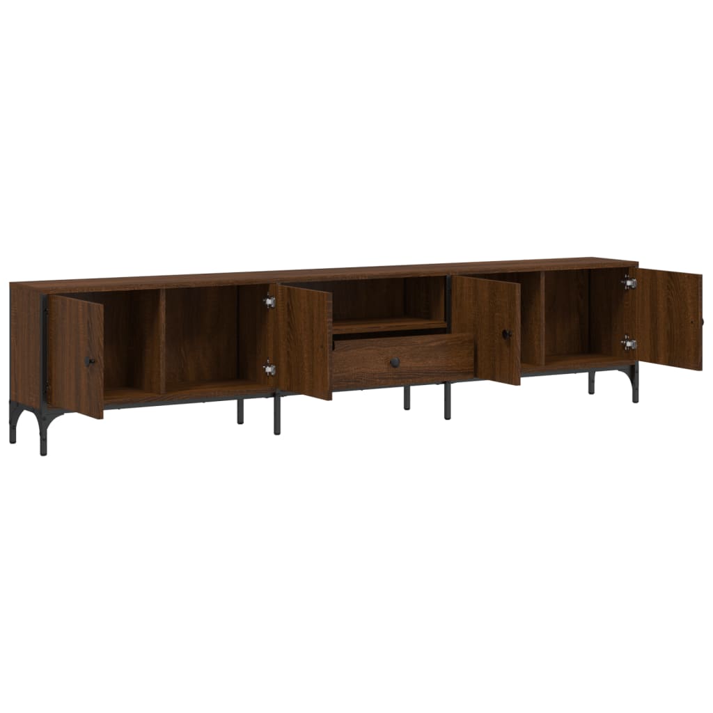 vidaXL Mueble de TV cajón madera ingeniería roble marrón 200x25x44 cm