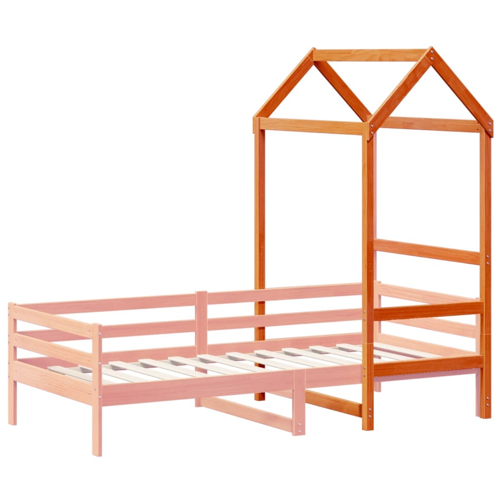 vidaXL Techo de cama infantil madera maciza pino marrón 98x70x176,5 cm