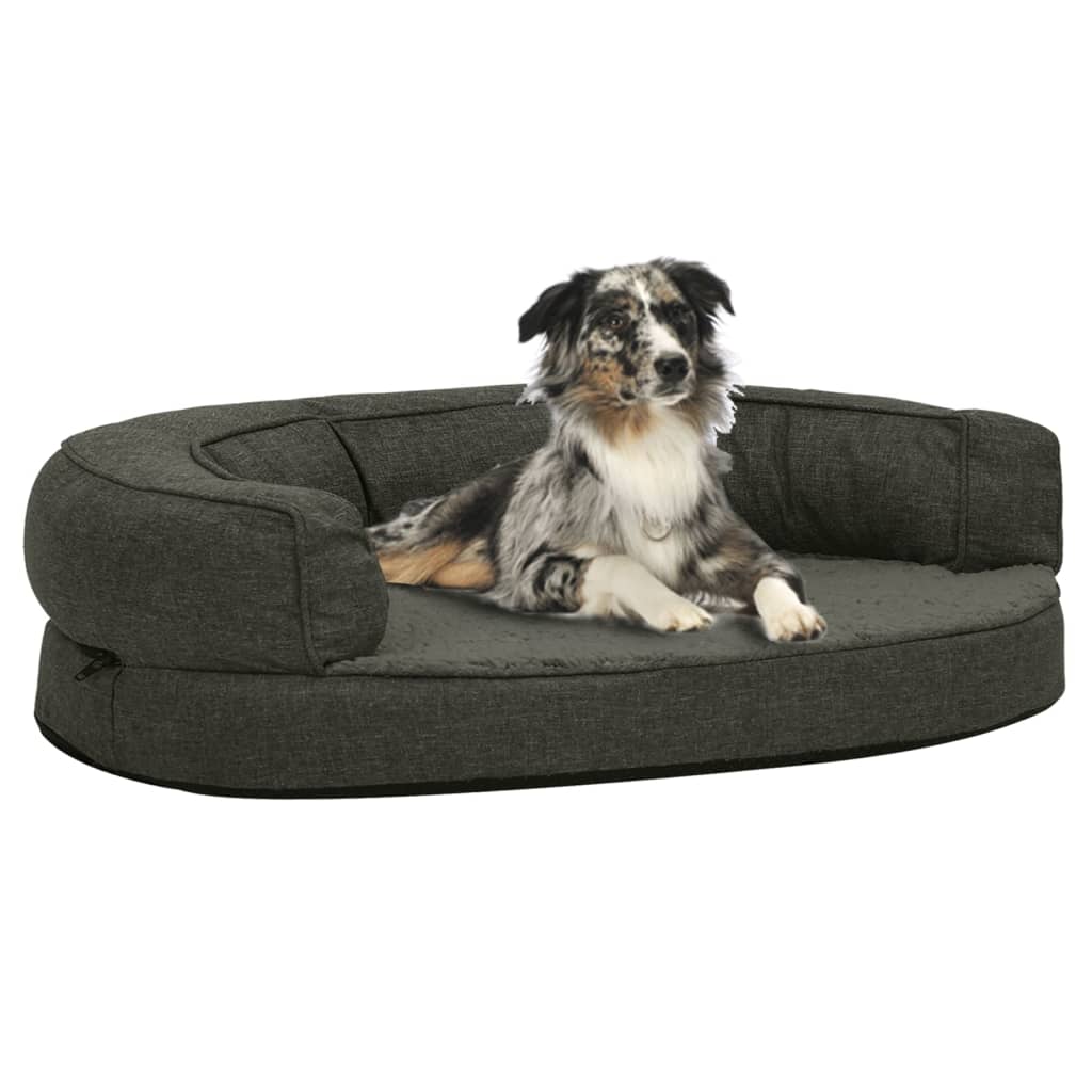 vidaXL Colchón para cama de perro ergonómico gris oscuro 75x53 cm