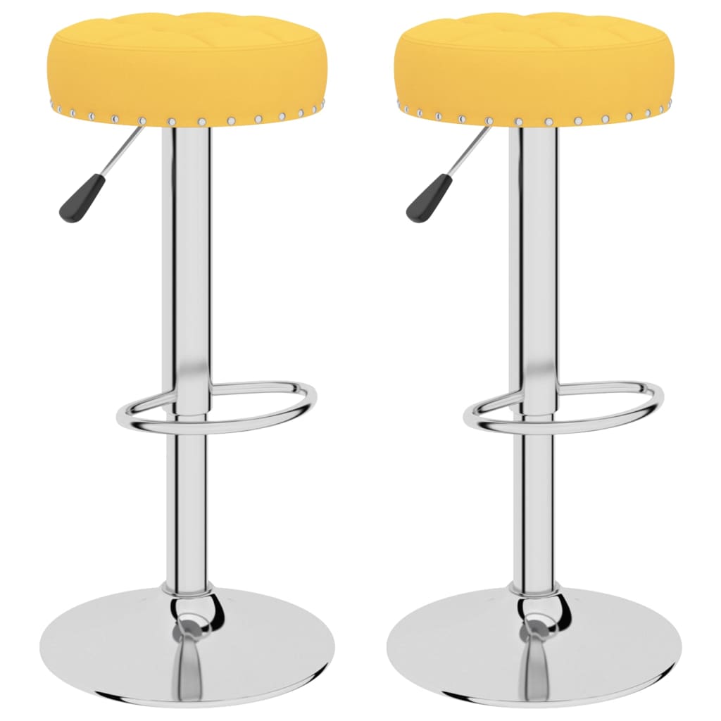 vidaXL Taburetes de cocina 2 unidades tela amarillo mostaza