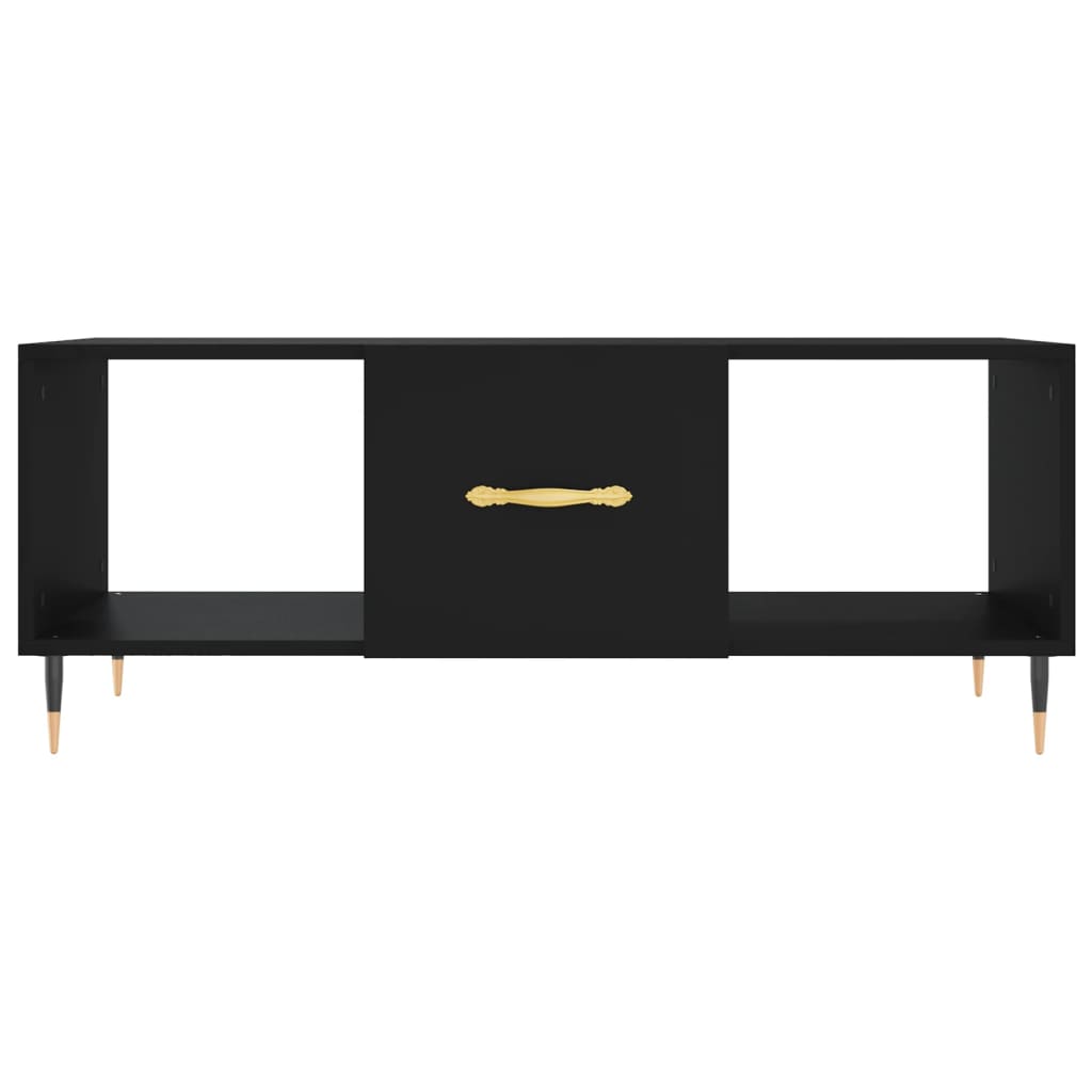 vidaXL Mesa de centro madera contrachapada negro 102x50x40 cm