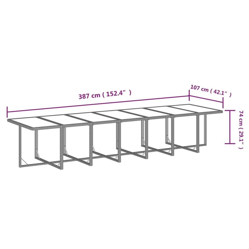 vidaXL Set comedor jardín 15 pzas y cojines ratán sintético negro