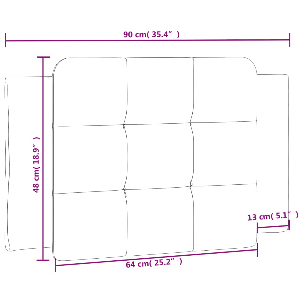 vidaXL Cabecero de cama acolchado cuero sintético gris 90 cm