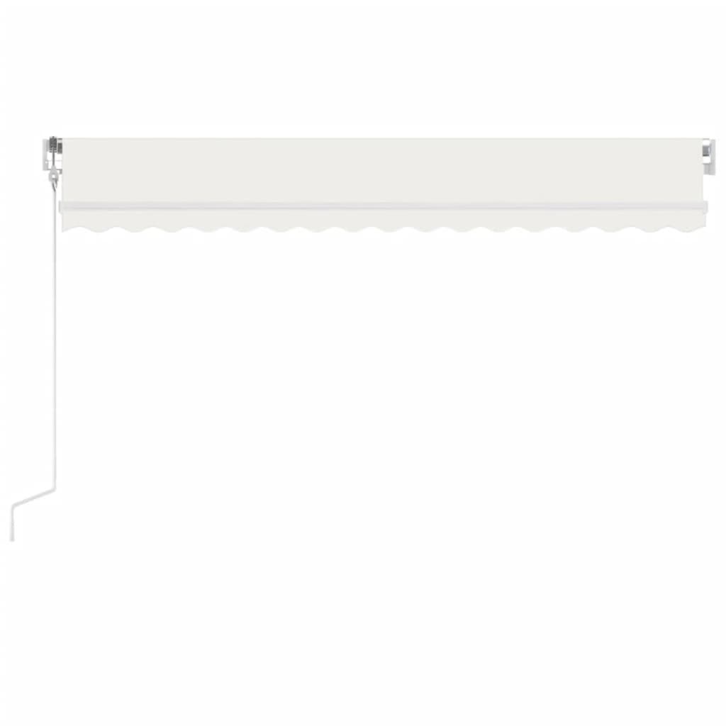 vidaXL Toldo automático con LED y sensor de viento crema 450x300 cm