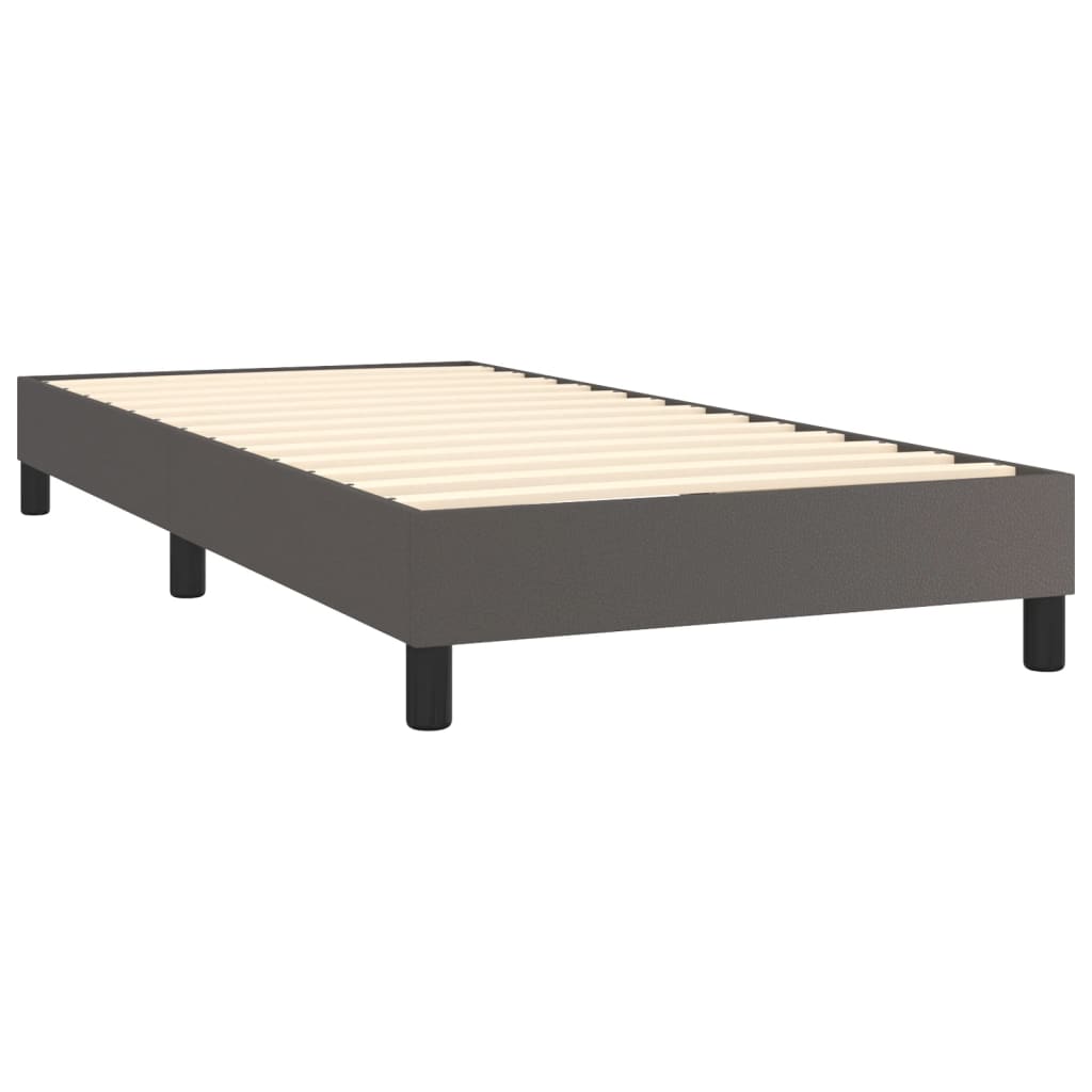 vidaXL Cama box spring con colchón cuero sintético gris 80x200 cm