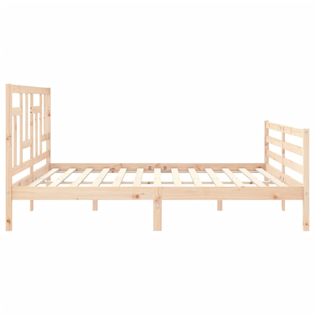 vidaXL Estructura de cama con cabecero madera maciza 200x200 cm