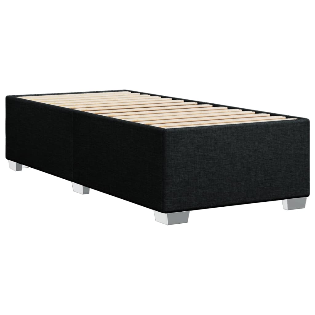 vidaXL Cama box spring con colchón tela negro 90x190 cm