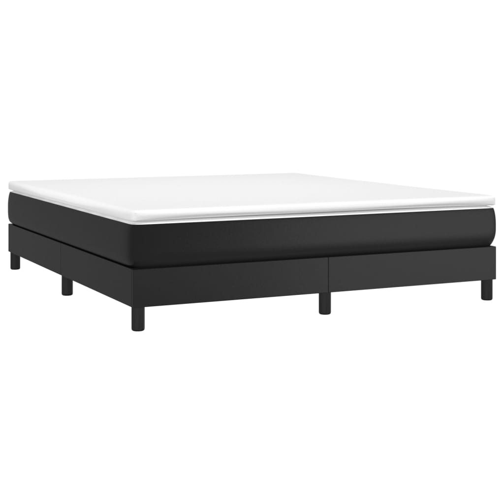 vidaXL Cama box spring con colchón cuero sintético negro 160x200 cm