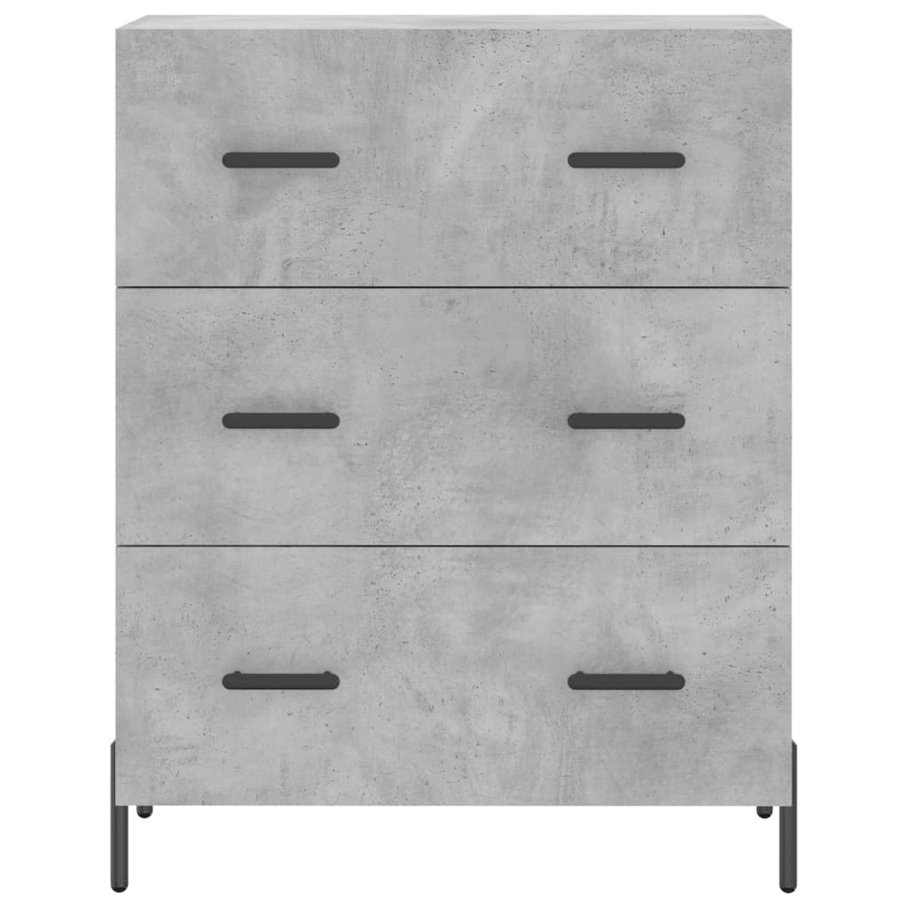 vidaXL Aparador alto madera contrachapada gris hormigón 69,5x34x180 cm