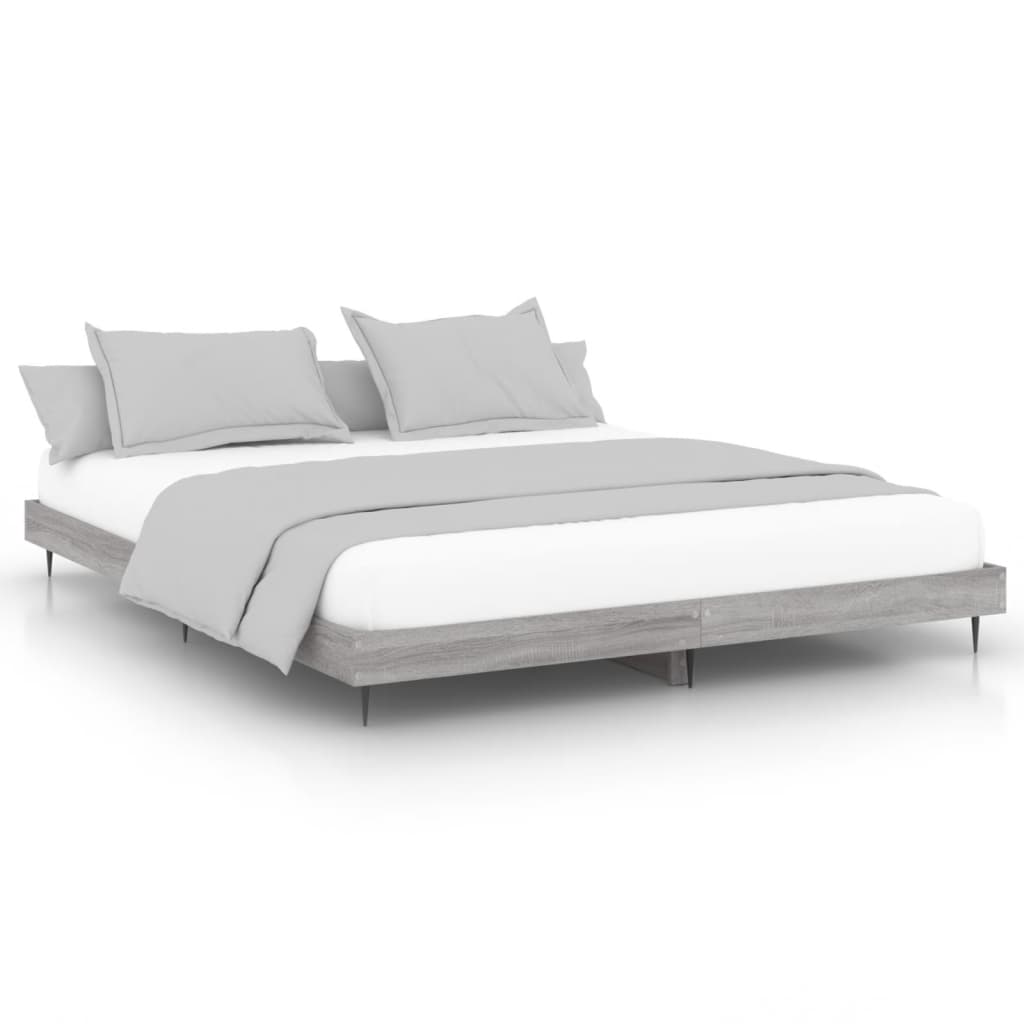 vidaXL Estructura de cama madera de ingeniería gris Sonoma 140x200 cm