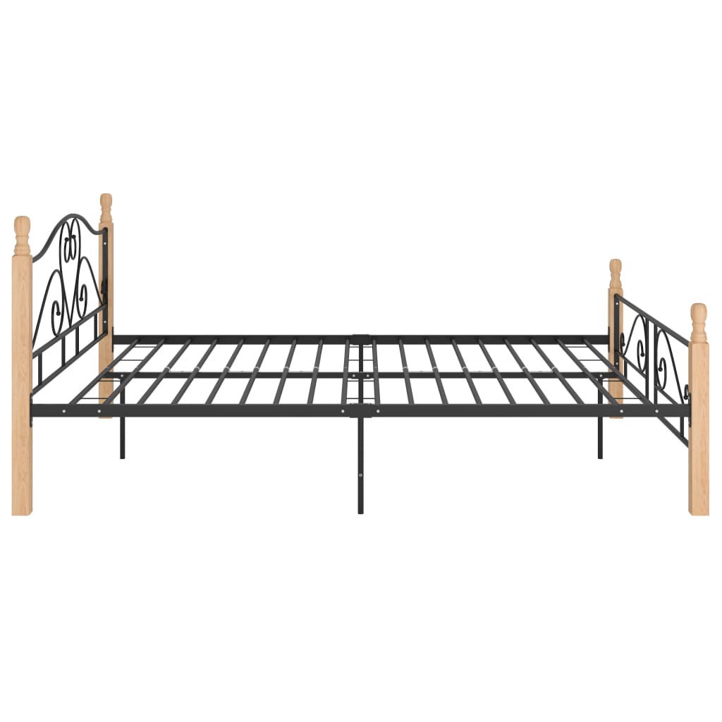 vidaXL Estructura cama con cabecero sin colchón metal negro 140x200 cm