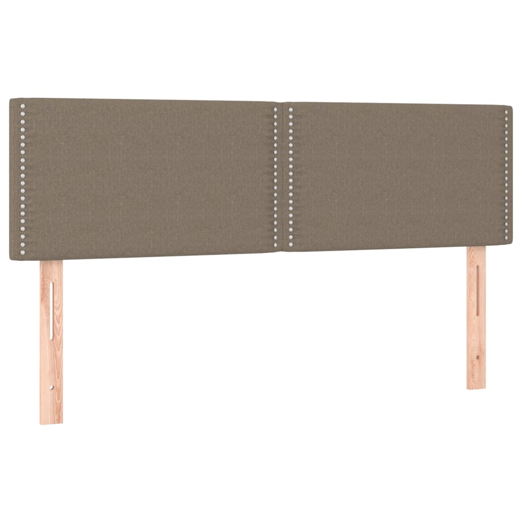 vidaXL Cama box spring colchón y luces LED tela gris taupe 140x200 cm