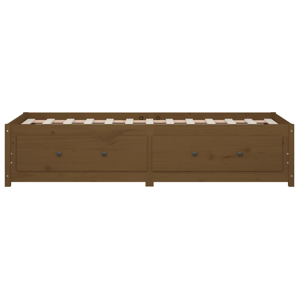 vidaXL Sofá cama madera maciza de pino marrón miel 90x200 cm