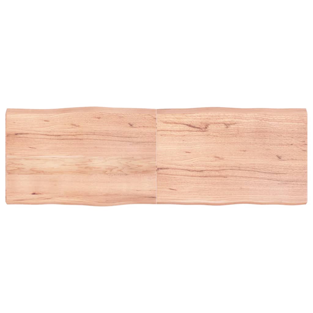 vidaXL Tablero mesa madera tratada borde natural marrón 180x60x(2-6)cm