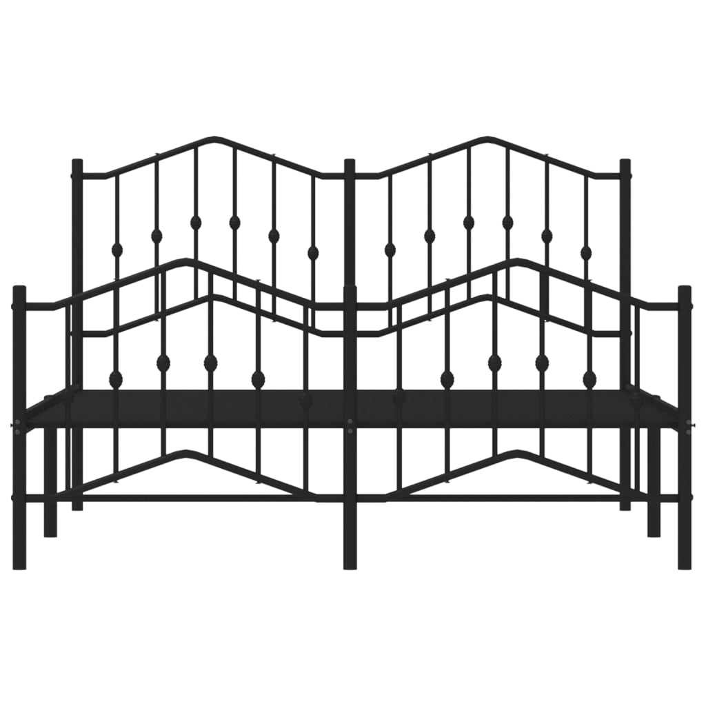 vidaXL Estructura cama sin colchón con estribo metal negro 150x200 cm