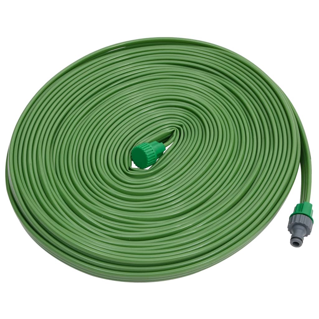 vidaXL Manguera de riego 3 tubos PVC verde 22,5 m