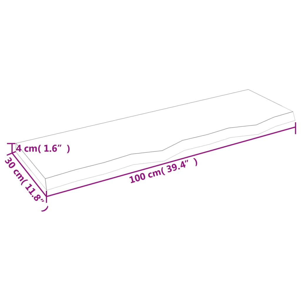 vidaXL Estante pared madera roble tratada marrón claro 100x30x(2-4) cm