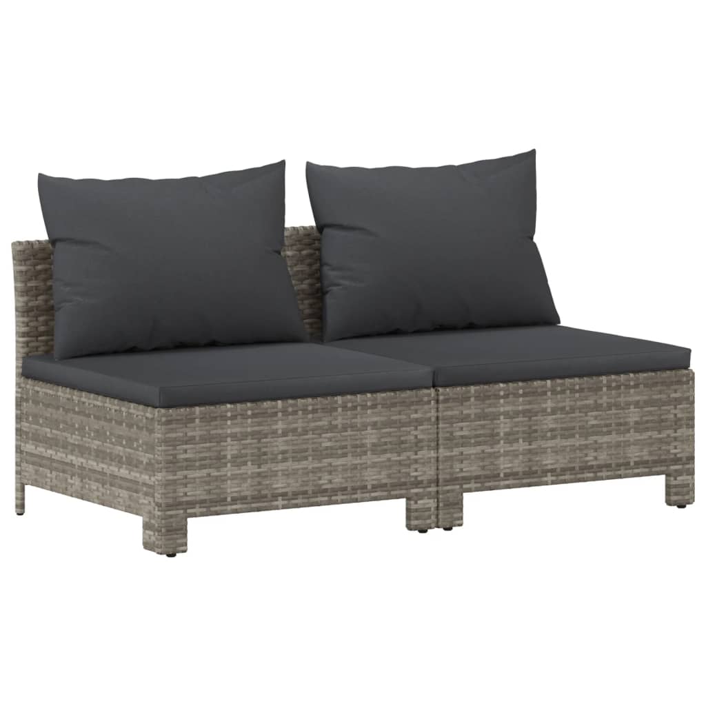 vidaXL Set de muebles de jardín 7 pzas y cojines ratán sintético gris