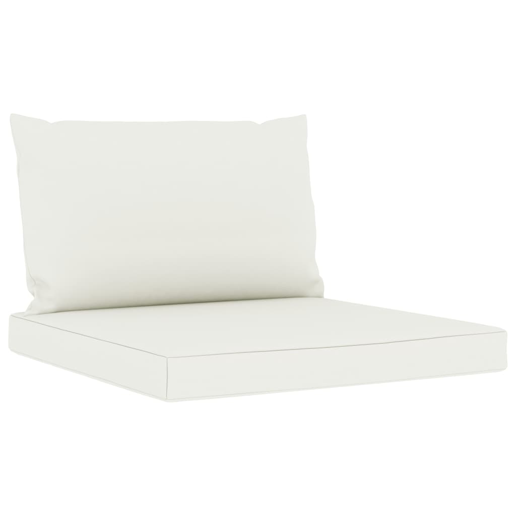 vidaXL Set de muebles de jardín 9 piezas con cojines blanco crema