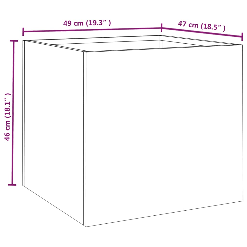 vidaXL Jardineras 2 unidades acero corten 49x47x46 cm