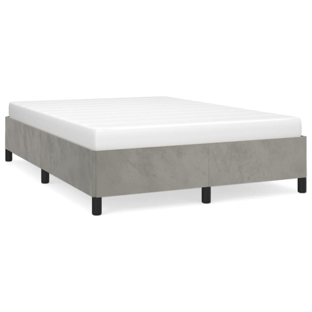 vidaXL Estructura de cama sin colchón terciopelo gris claro 140x190 cm