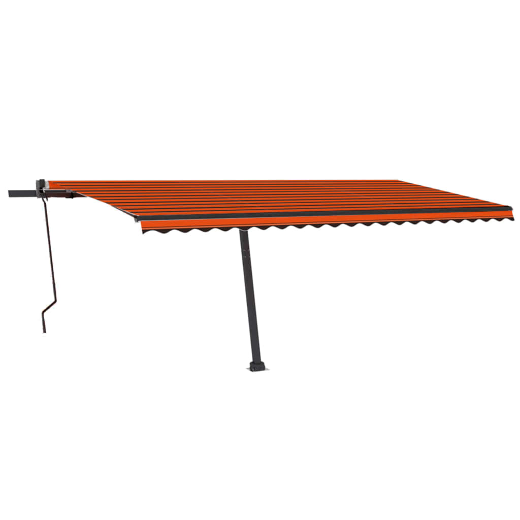 vidaXL Toldo automático LED sensor de viento naranja marrón 500x300 cm