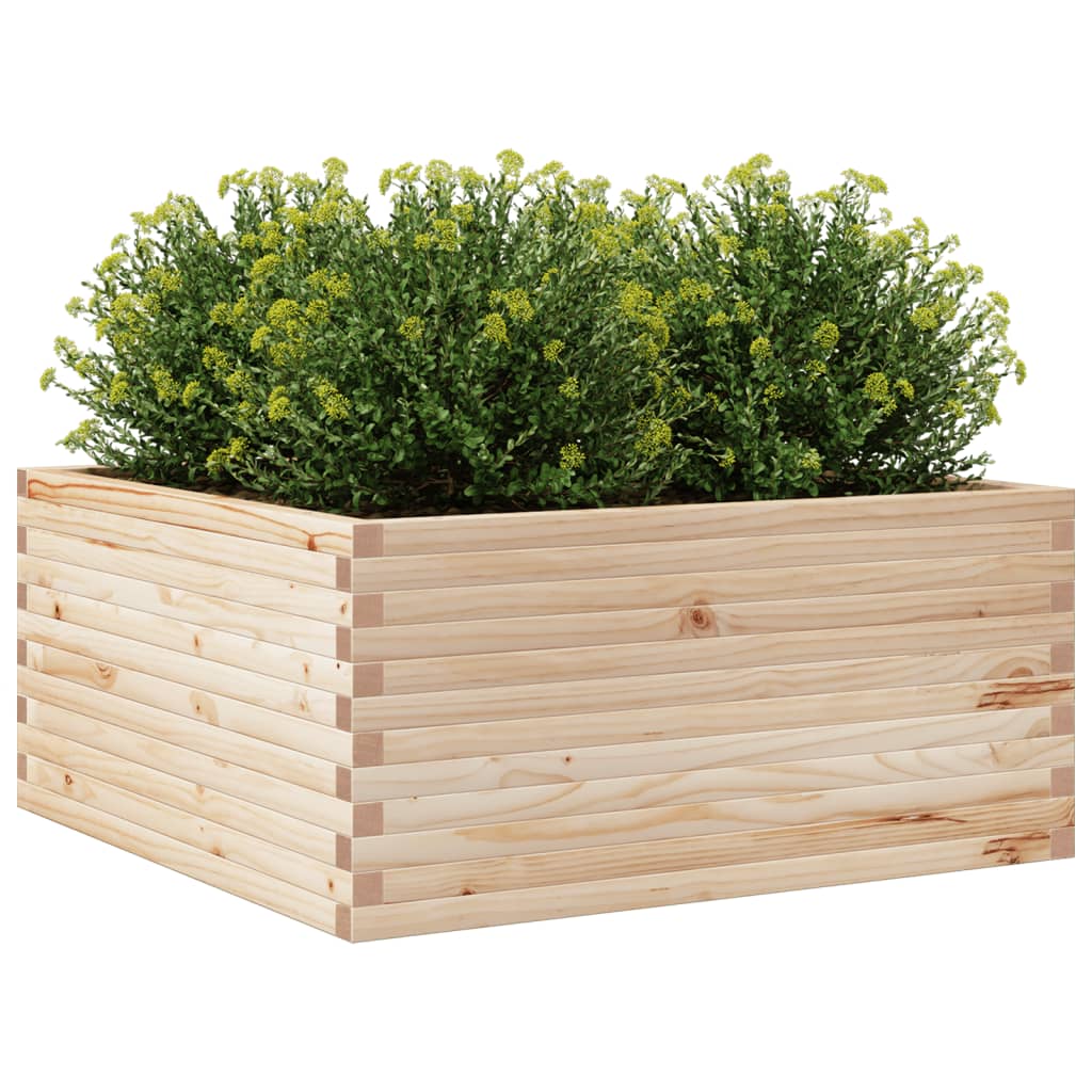 vidaXL Jardinera de madera maciza de pino 100x100x46 cm